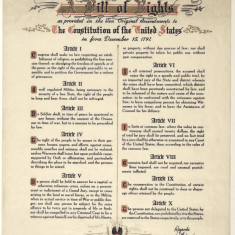 A replica image of The Bill of Rights, the first 10 Amendments to the Constitution of the United States of America, for a post about Independence Day. Image courtesy: https://loc.getarchive.net/media/a-bill-of-rights-as-provided-in-the-ten-original-amendments-to-the-constitution