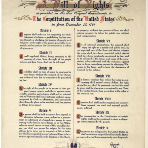 A replica image of The Bill of Rights, the first 10 Amendments to the Constitution of the United States of America, for a post about Independence Day. Image courtesy: https://loc.getarchive.net/media/a-bill-of-rights-as-provided-in-the-ten-original-amendments-to-the-constitution
