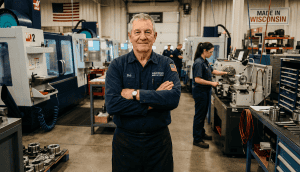 Long-tenured Wisconsin manufacturing employee featured in a Labor Day employee spotlight